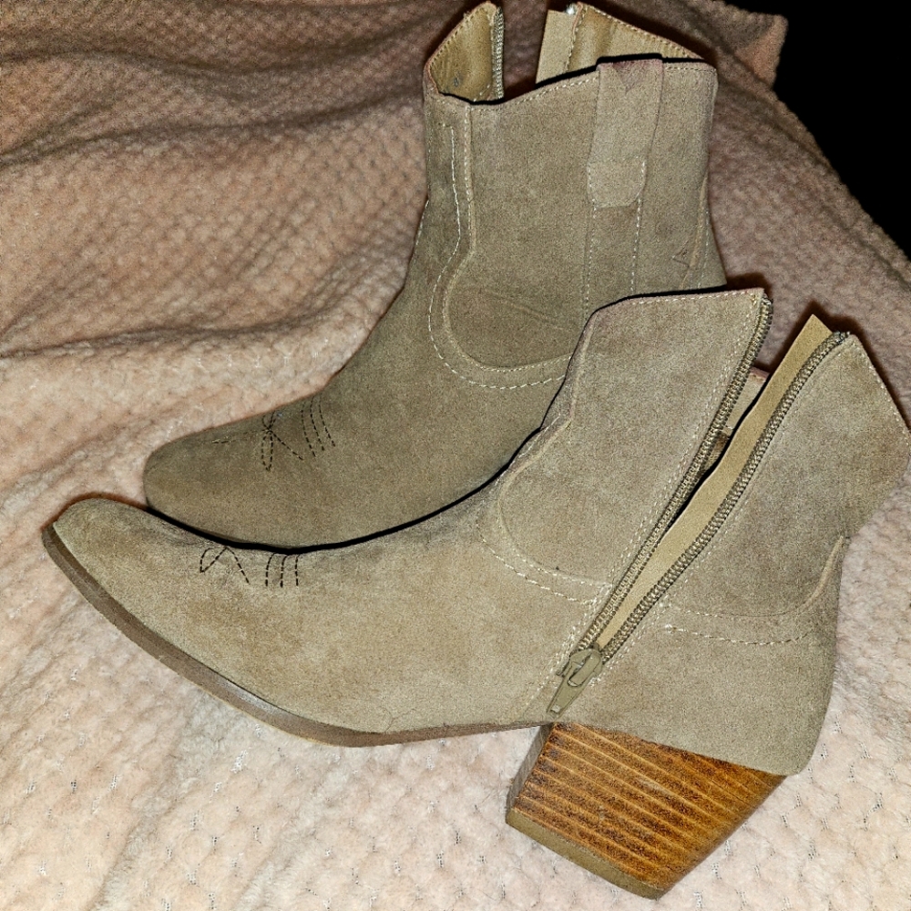 Taupe Suede Ankle Boots